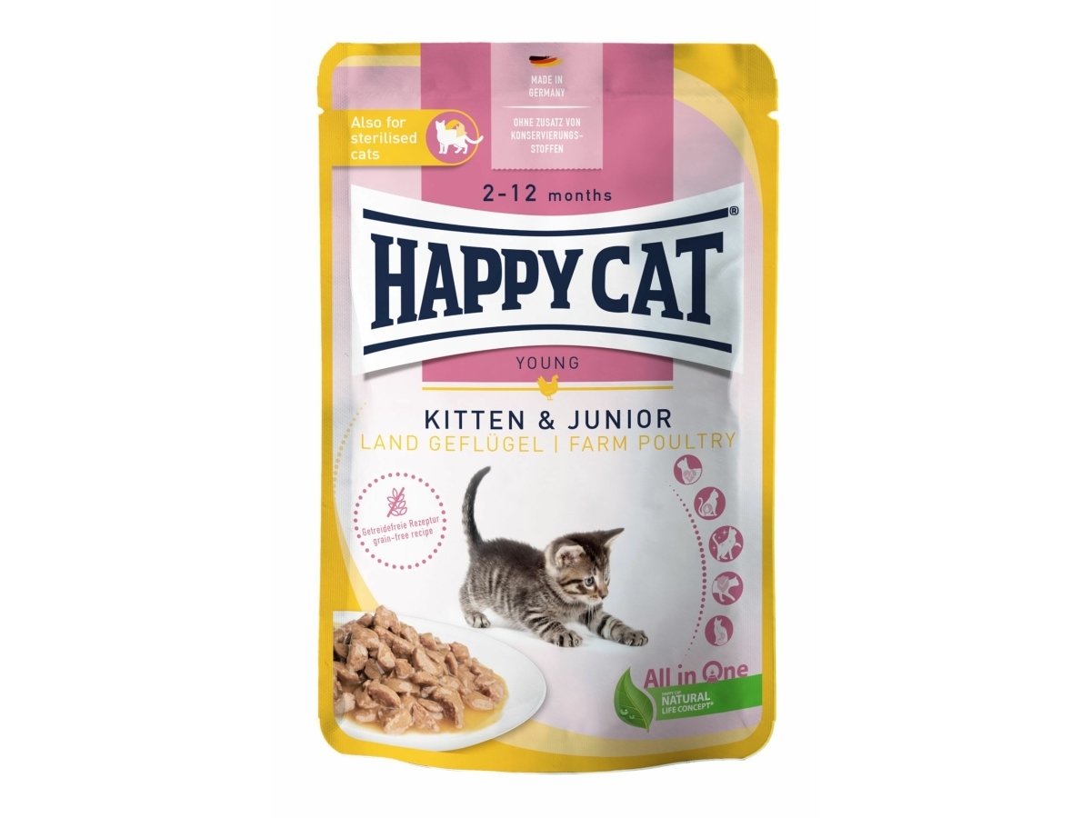 Happy Cat Young Meat In Sauce Kitten & Junior Vådfoder Kat 85 G