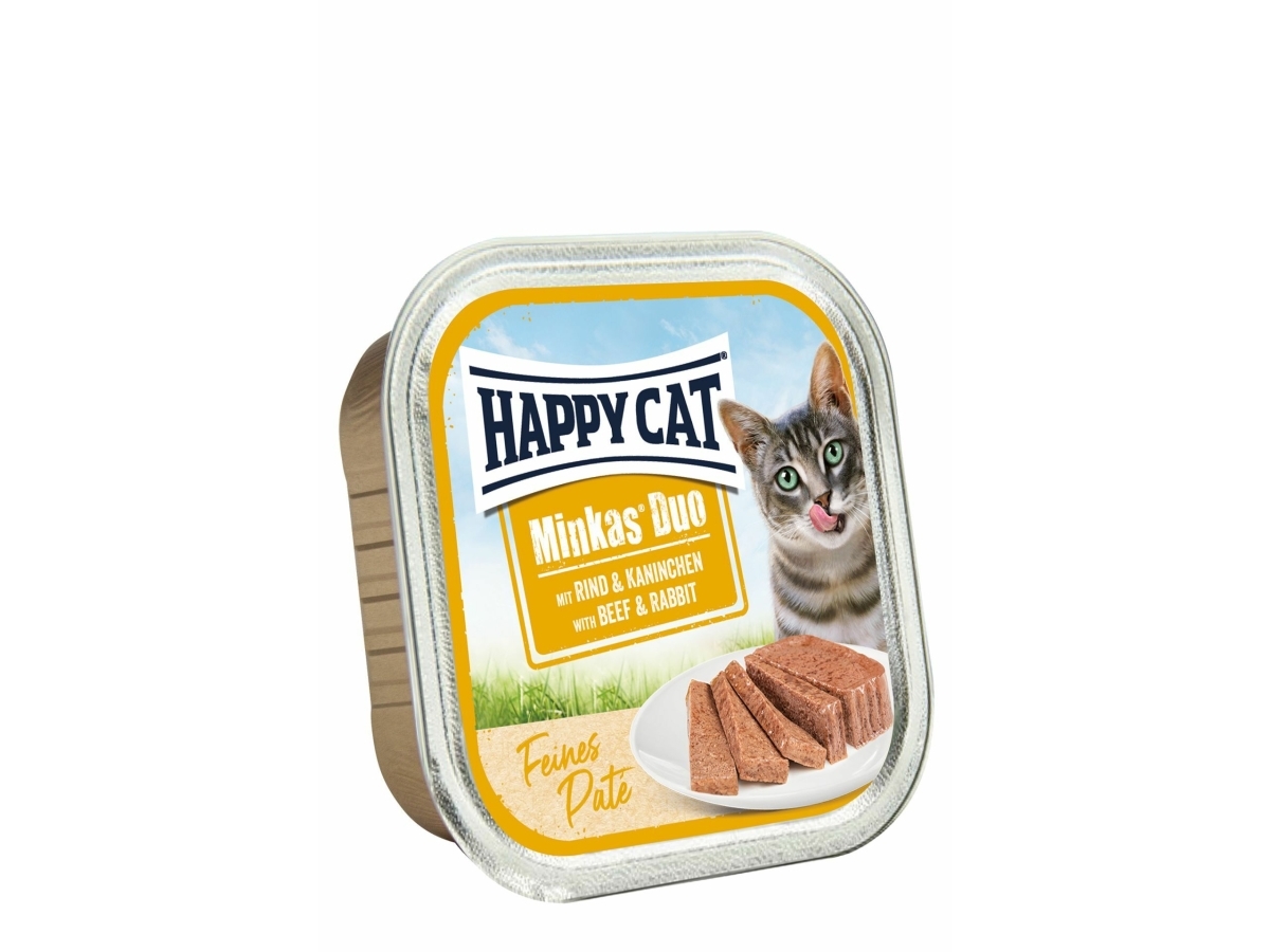 Happy Cat Minkas Duo, Patédessert Til Katte, Okse Og Kanin, 100 G
