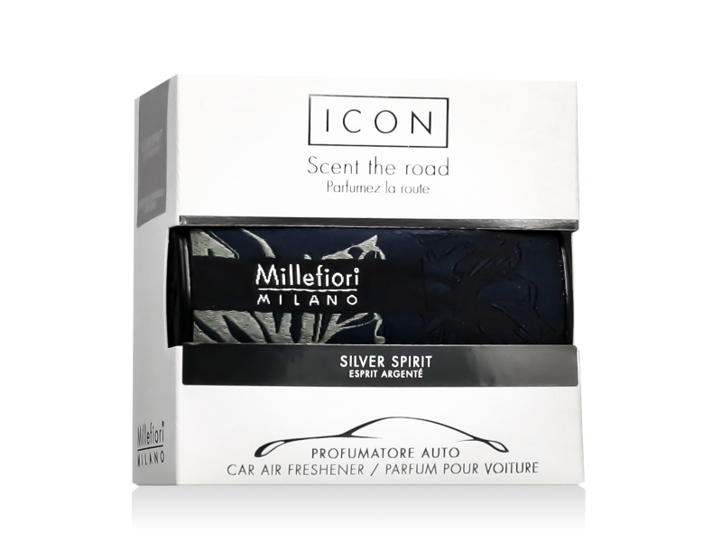 Millefiori Milano Icon Car Air Freshener Silver Spirit Textil Floral