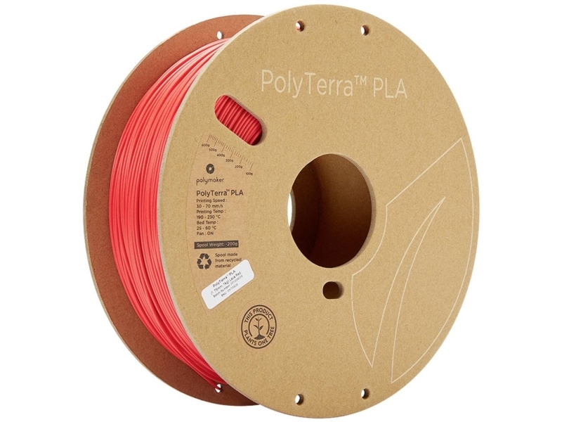 Polymaker Polyterra Pla - 1 Kg - 1,75 Mm - Lavarød