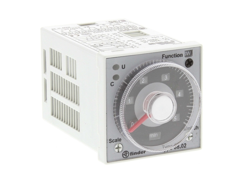 Finder Multifunktionstidsrelæ, Serie 88 88.02.0.230.0002 24 - 230 V Dc/Ac 2 Vekselkontakter 8 A Maks. 250 V/Ac (Ac1) Maks. 200 (88.02.0.230.0002)