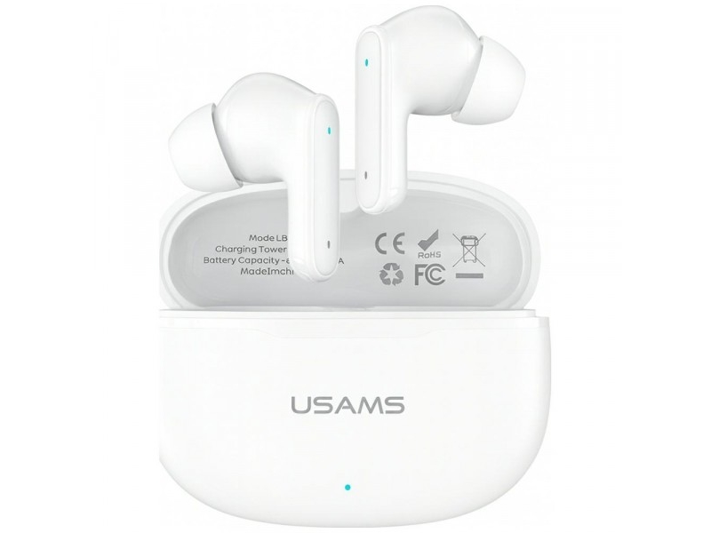 Usams E05 Tws Ausinės Bluetooth 6.0 Belaidės Baltos Spalvos