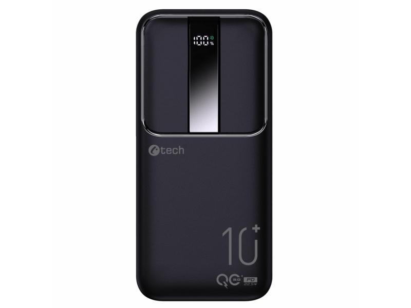 C-Tech Powerbank 10000Mah, Li-Pol, 22,5W, Usb-C/Usb-A/Micro Usb