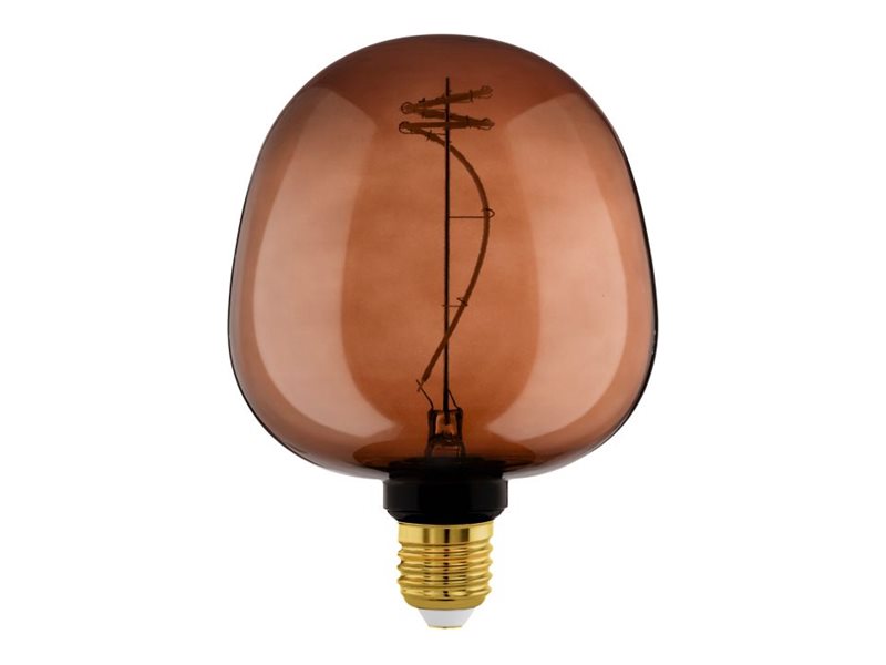 Eglo E27 Led G125 Cognacfarvet Dekorationspære Med Spiral Og Varmt Hvidt Lys