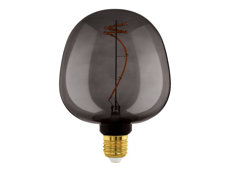 Eglo E27 Led G125 Sort Dekorationspære Med Spiral Og Varmt Hvidt Lys