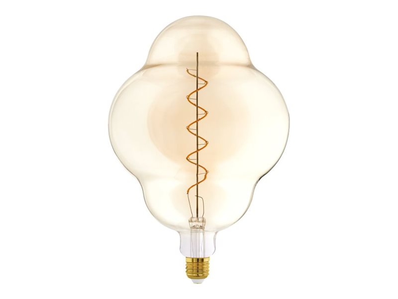 Eglo E27 Led Cl200 Amberfarvet Dekorationspære Med Spiral Og Varmt Hvidt Lys