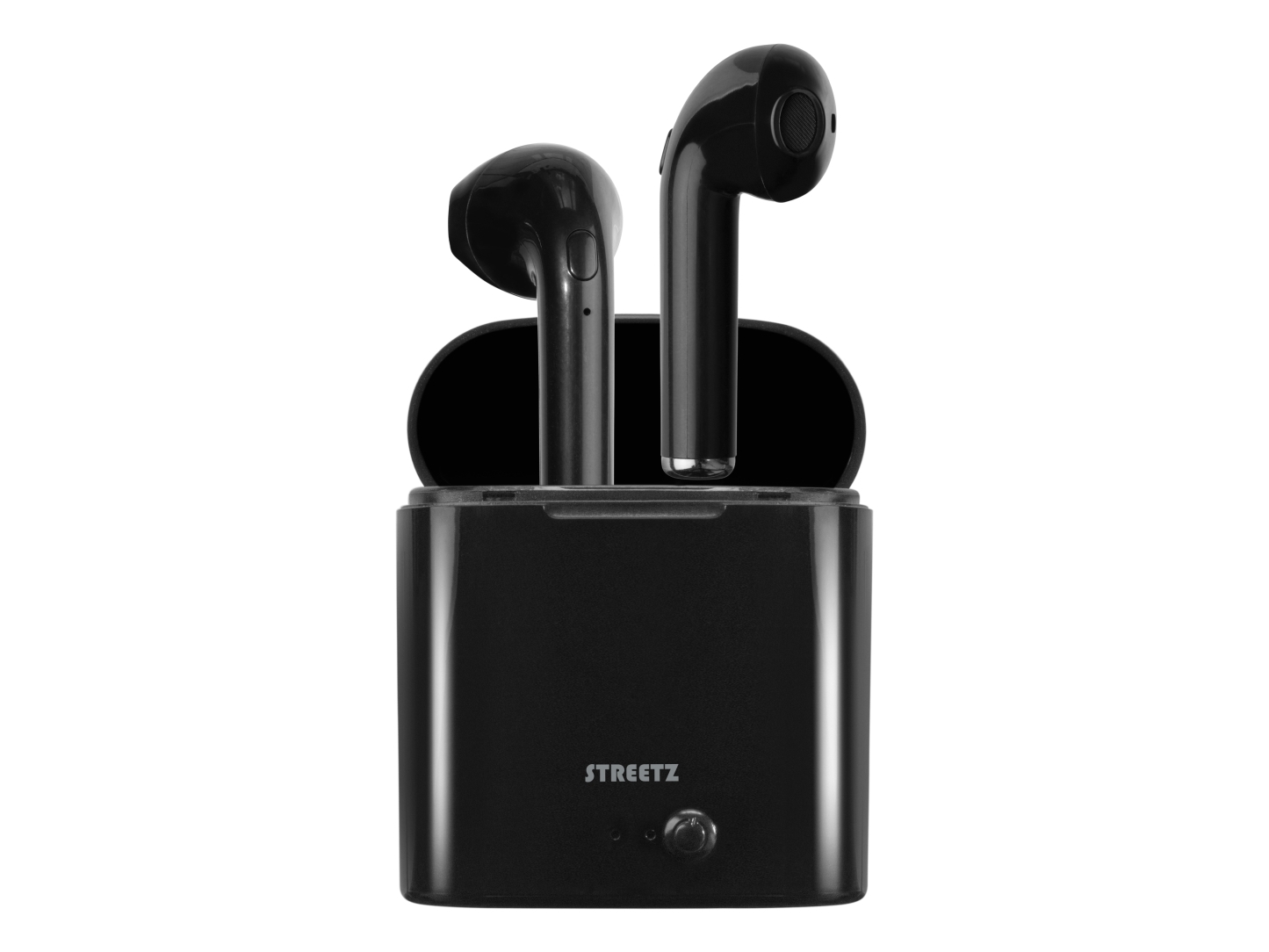 Streetz True Wireless-Hovedtelefoner, 350 Mah-Etui, Bluetooth 5, Sort / Tws-0007