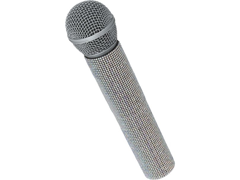 Mikrofon med rhinsten, 21 cm