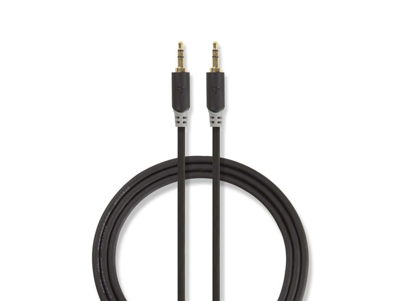 Nedis CABW22000AT05, 3,5mm, 3,5mm, Kopparpläterat aluminium, Antracit | Datortillbehör - Kablar & adaptrar - Ljudkablar | GameStuff