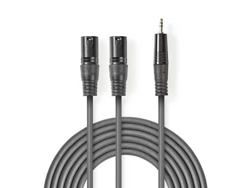 Nedis Coth15310gy15, 2 X Xlr (3-Pin), Hanstik, Hanstik, Kobber, 1,5 M, Grå