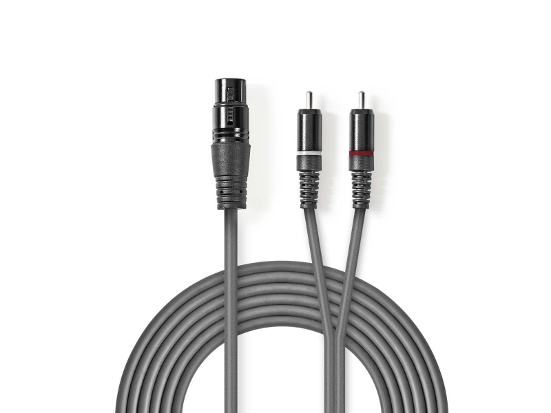 Nedis Coth15220gy15, Xlr (3-Pin), Hunstik, 2 X Rca, Hanstik, 1,5 M, Grå