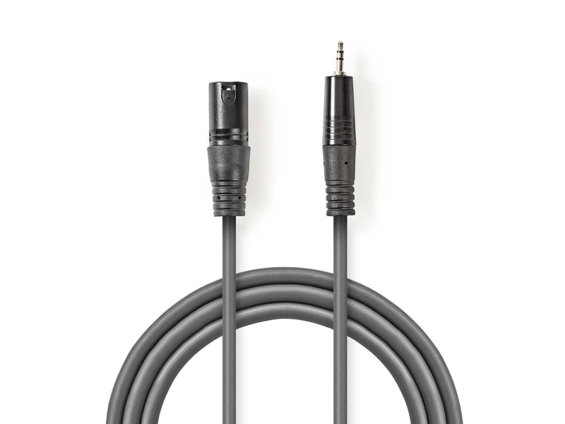 Nedis Coth15300gy30, Xlr (3-Pin), Hanstik, Hanstik, Kobber, 3 M, Grå