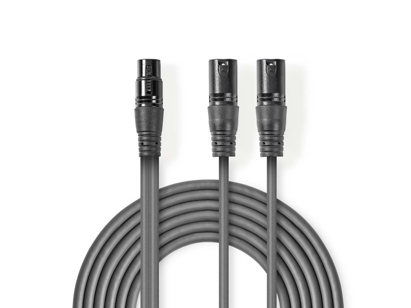 Nedis Coth15020gy15, 2 X Xlr (3-Polig), Xlr (3-Polig), Kupfer, 1,5 M, Grau