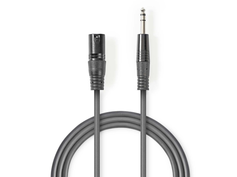 Nedis Coth15100gy15, Xlr (3-Polig), 6.35Mm, Kupfer, 1.5 M, Grau