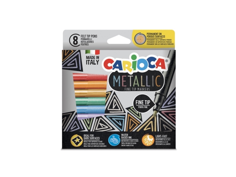Carioca 43162, 8 Farben, Mehrfarbig, Feine Spitze, Mehrfarbig, Röhre, Kunststoff