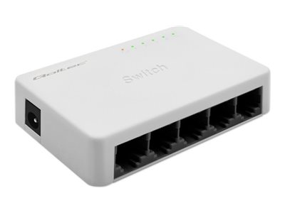 Qoltec Switch Netzwerkschalter 5 X Rj45 Anschluss | 100Mbps | Fast Ethernet | Lan