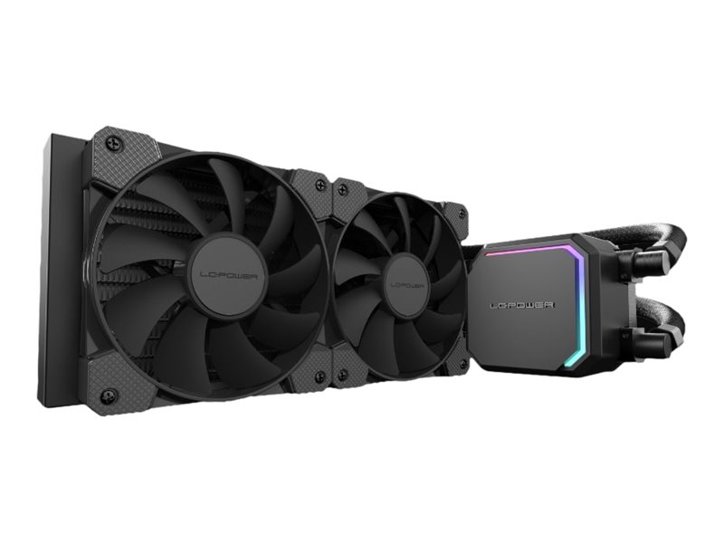 LC Power JetFlow - Processors flydende kølesystem - Radiatorstørrelse: 240 mm - (for: LGA1150, LGA1151, LGA1155, LGA1156, LGA1200, LGA1366, LGA1700, LGA2011, LGA2011-3, LGA2066, FM1, FM2, FM3, AM2, AM3, AM4, AM5) - kobber - 120 mm - sort