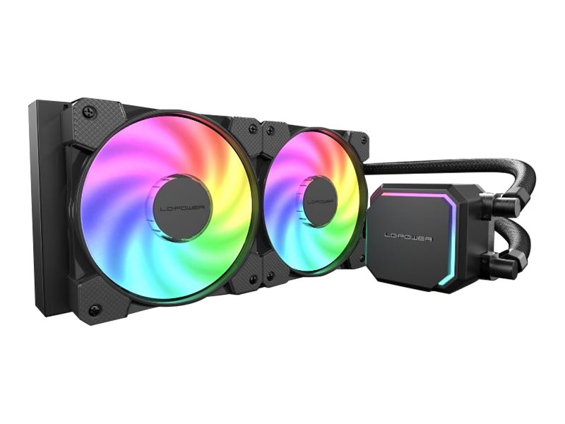 LC Power JetFlow - Processors flydende kølesystem - Radiatorstørrelse: 240 mm - (for: LGA1150, LGA1151, LGA1155, LGA1156, LGA1200, LGA1366, LGA1700, LGA2011, LGA2011-3, LGA2066, FM1, FM2, FM3, AM2, AM3, AM4, AM5) - kobber - 120 mm - sort