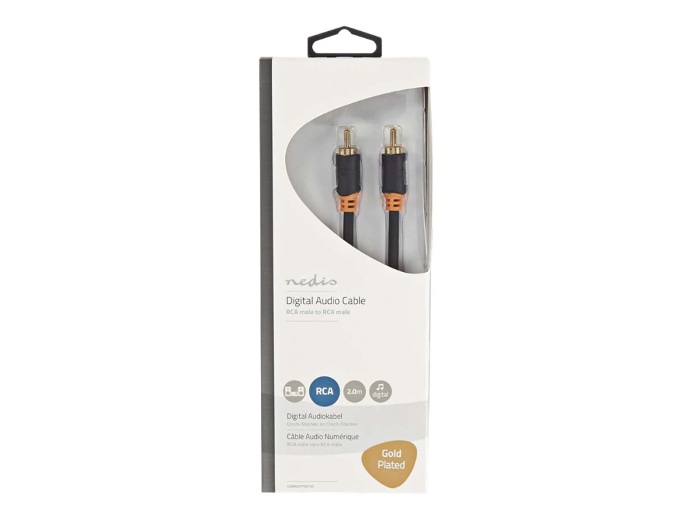 Nedis - Audiokabel - Digital-Audio - Rca Han Til Rca Han - 2 M - Antracit (Sort) - Rund