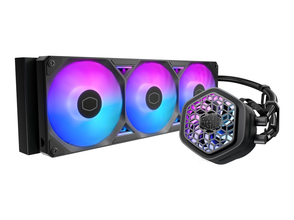 Cooler Master MasterLiquid 360 Atmos II - Processors flydende kølesystem - Radiatorstørrelse: 360 mm - (for: LGA1851, LGA1700, LGA1200, LGA1151, LGA1150, LGA1156, AM4, AM5) - 120 mm - sort