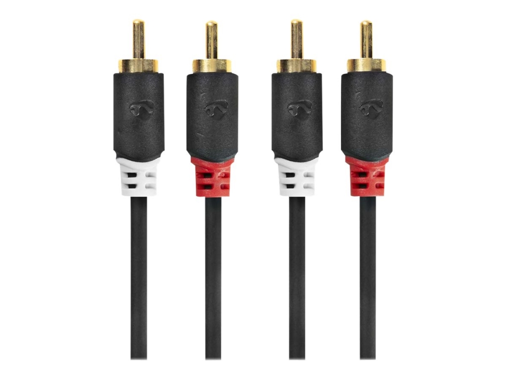 Nedis Cabw24200at05, 2 X Rca, Männlich, 2 X Rca, Männlich, 0,5 M, Anthrazit