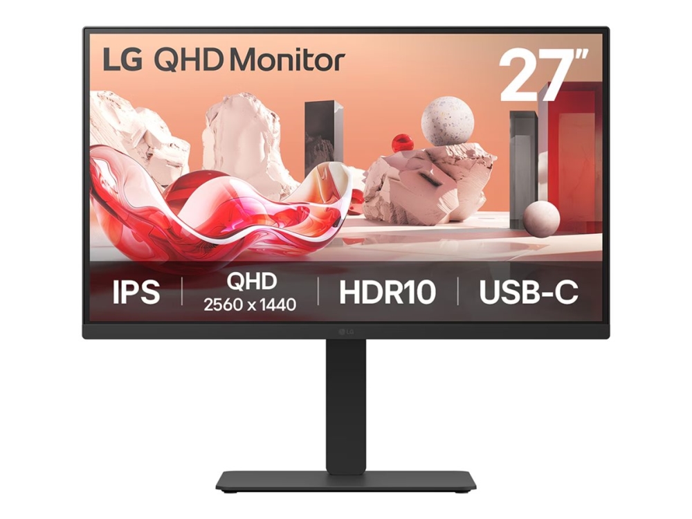 Lg 27Ba75qb-B - Led-Skærm - 27" - 2560 X 1440 Qhd @ 100 Hz - Ips - 350 Cd/M² - 1000:1 - Hdr10 - 5 Ms - Hdmi, Displayport, Usb-C - Højtalere - Sort