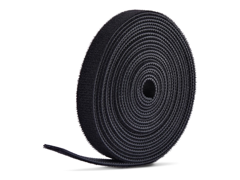 Startech.Com 75Ft (22.8M) Hook And Loop Roll, 0.5In Wide, Black, Cut-To-Size Reusable Cable Ties, Fastener Tape, Adjustable Fabric Wraps, Bulk Roll,