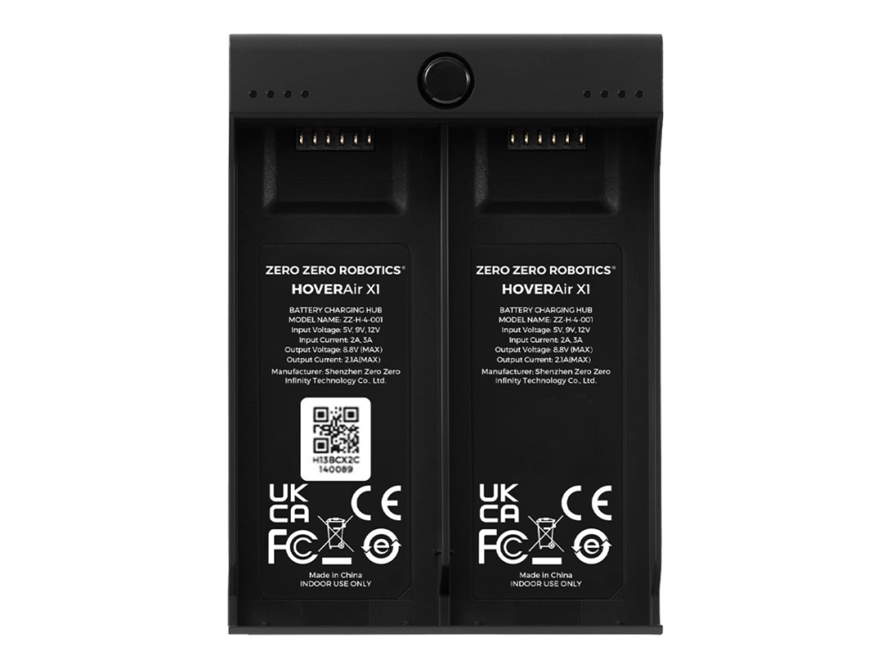 Hoverair - Usb-Batterioplader - 1050 Mah - 2 X Batterier Lader Op - 2.1 A - Sort - For Hoverair X1 Fly More Combo