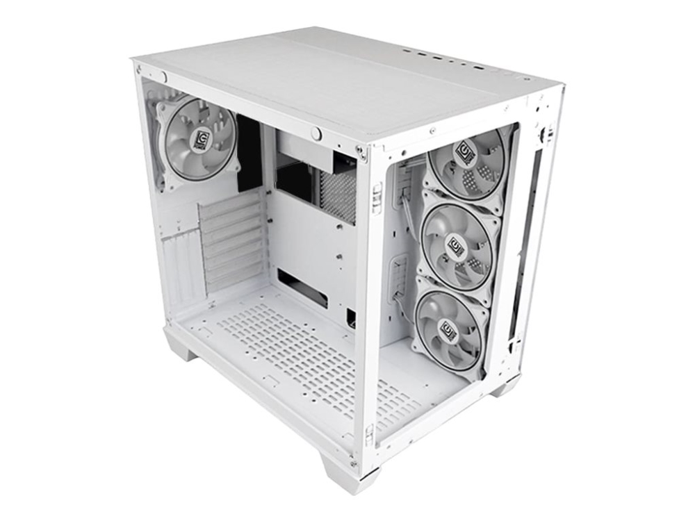 Lc-Power Gaming 807W, Midi Tower, Pc, Weiß, Atx, Eatx, Micro Atx, Mini-Itx, Metall, Kunststoff, Gehärtetes Glas, Blau, Grün, Rot