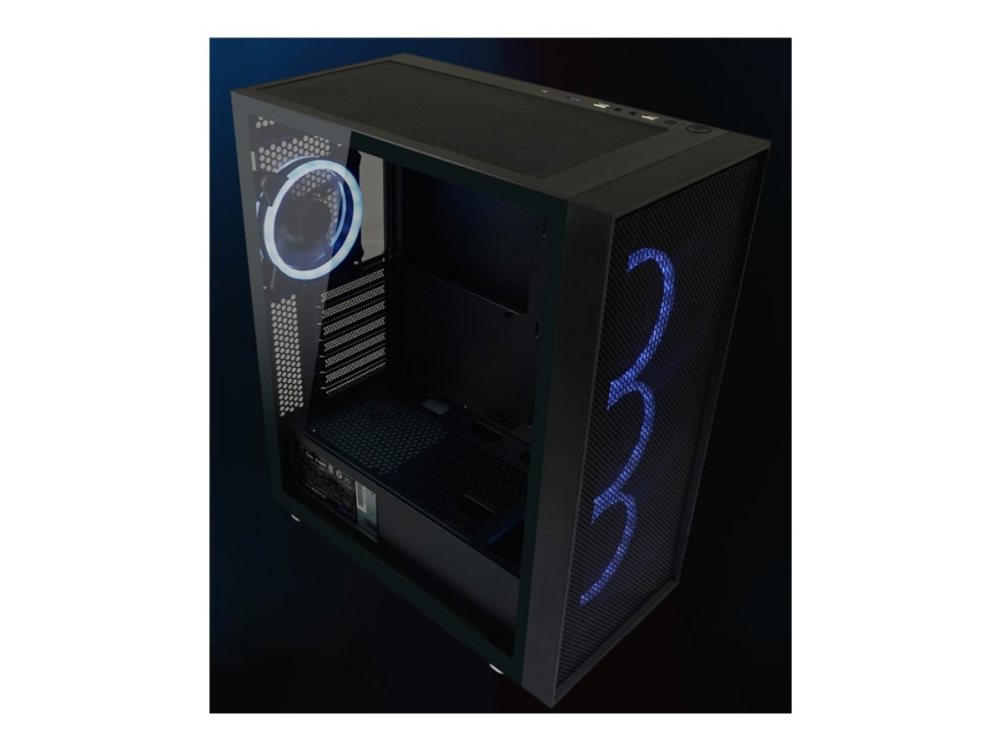 Lc-Power Black_Wanderer_X, Midi Tower, Pc, Schwarz, Atx, Eatx, Micro Atx, Mini-Itx, Metall, Kunststoff, 16 Cm