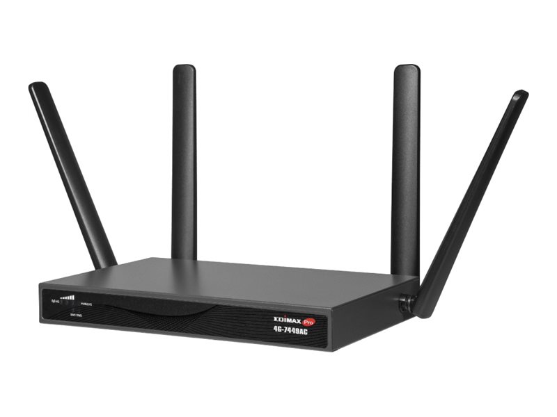 Edimax 4G-7449Ac, Wi-Fi 5 (802.11Ac), Dual-Band (2,4 Ghz/5 Ghz), Ethernet/Lan, 4G, Schwarz, Rack-/Wandrouter