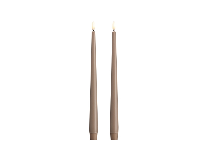 Moods & More LED taper candle - Slim - Sand - 23x300 mm - 2 pcs