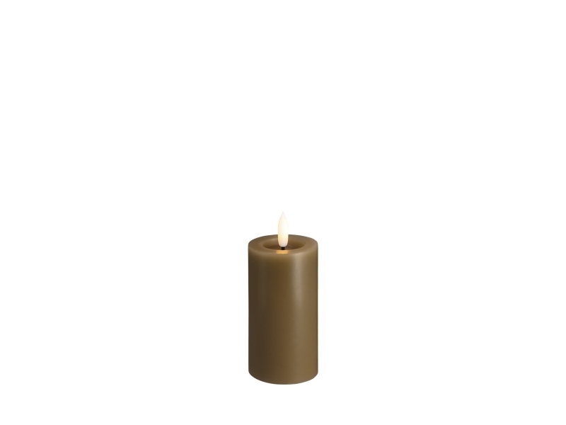 Moods & More LED bloklys i dark sand med smelteeffekt - Ø 4,9 cm x H 10 cm