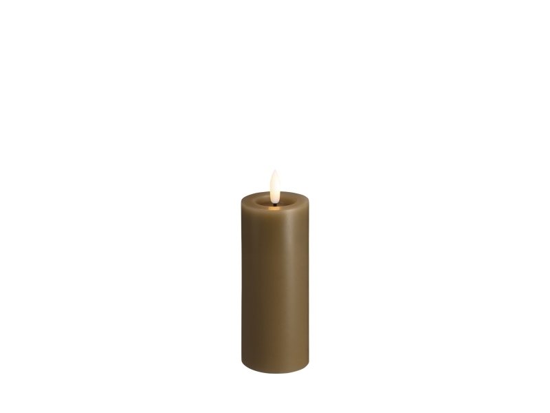 Moods & More LED bloklys i dark sand med smelteeffekt - Ø 4,9 cm x H 12,5 cm