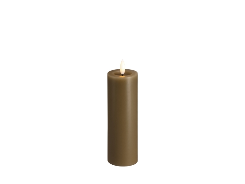 Moods & More LED-blockljus i dark sand med smälteffekt – Ø 4,9 cm x H 15 cm | Bostäder - Inredning - LED-lampor | GameStuff