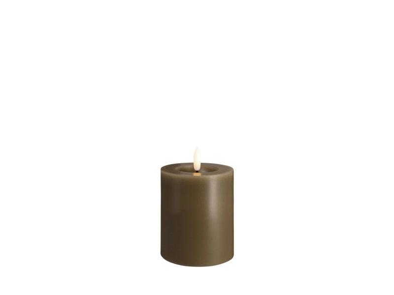 Moods & More LED bloklys i dark sand med smelteeffekt - Ø 7,4 cm x H 10 cm