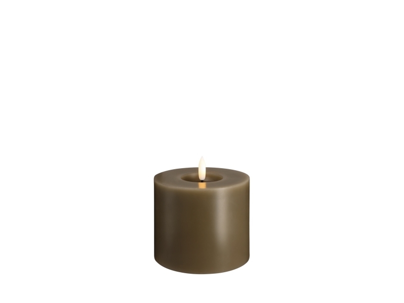 Moods & More LED bloklys i dark sand med smelteeffekt - Ø 9,9 cm x H 10 cm