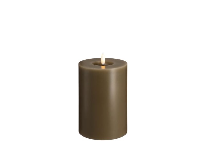 Moods & More LED bloklys i dark sand med smelteeffekt - Ø 9,9 cm x H 15 cm