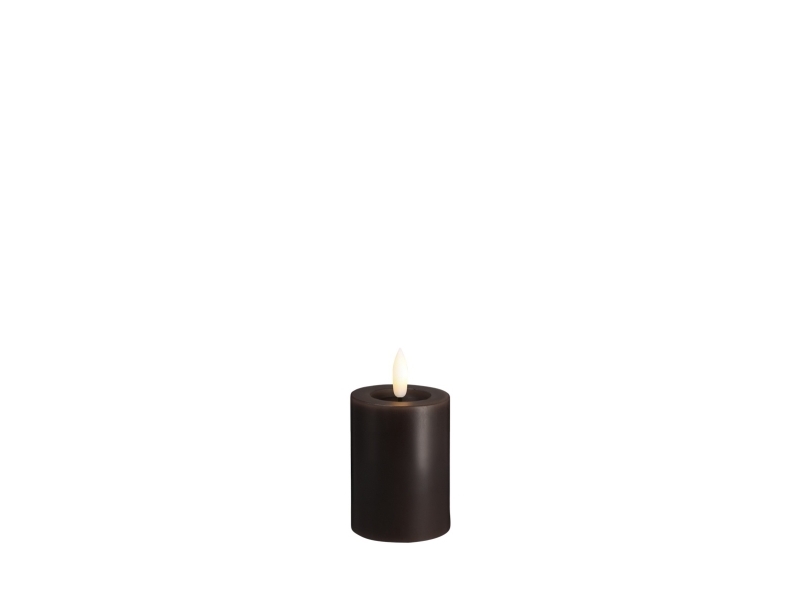Moods & More LED bloklys i charcaol med smelteeffekt - Ø 4,9 cm x H 7,5 cm