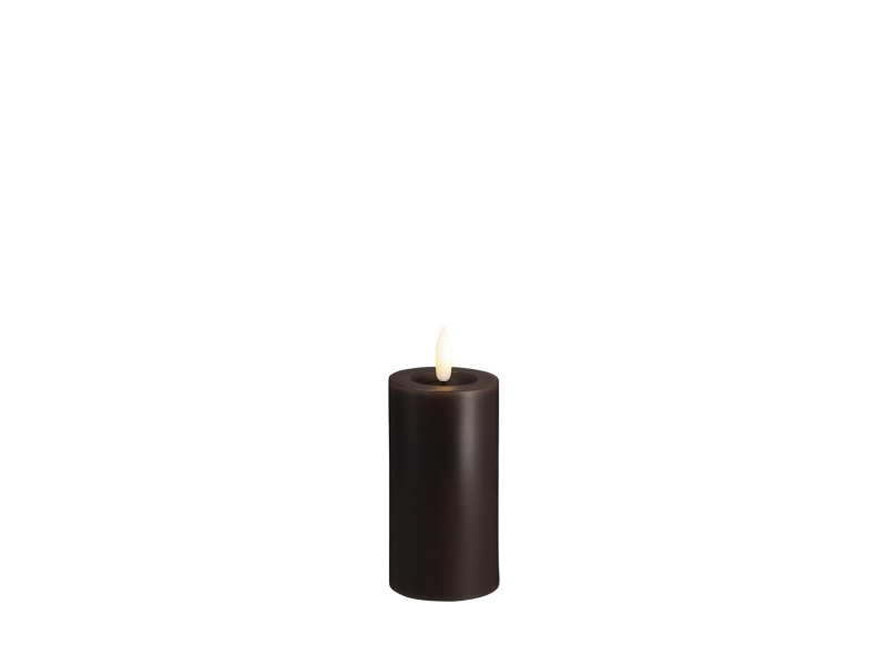 Moods & More LED bloklys i charcaol med smelteeffekt - Ø 4,9 cm x H 10 cm