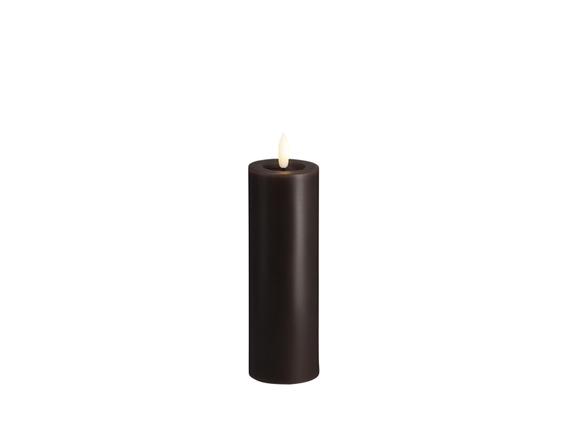 Moods & More LED bloklys i charcaol med smelteeffekt - Ø 4,9 cm x H 15 cm