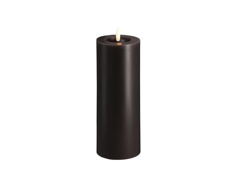 Moods & More LED bloklys i charcaol med smelteeffekt - Ø 7,4 cm x H 20 cm
