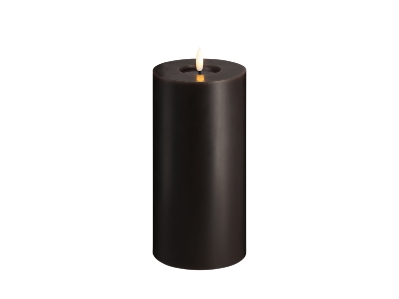 Moods & More LED bloklys i charcaol med smelteeffekt - Ø 9,9 cm x H 20 cm