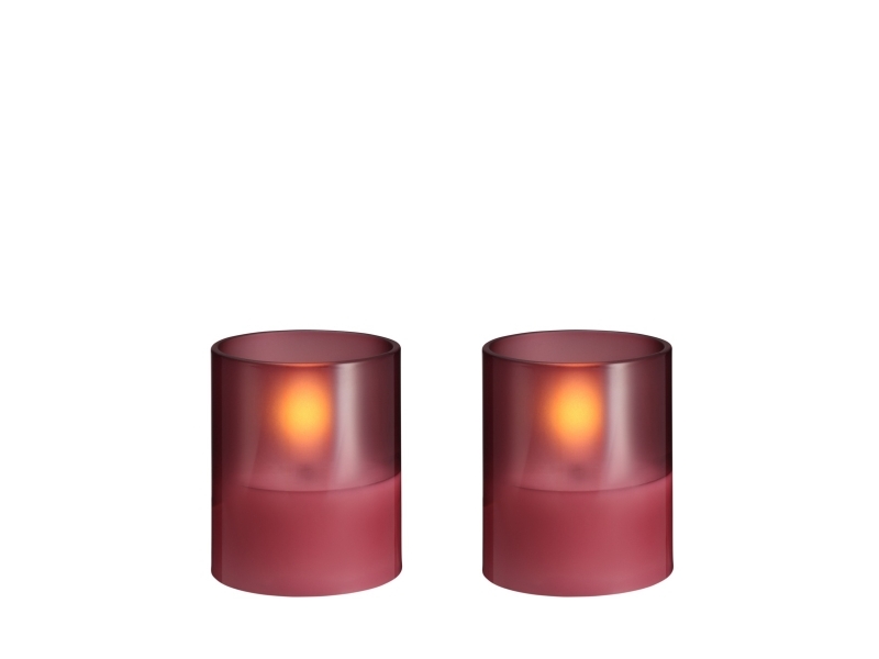 Moods & More LED-glasljus i vintage rose Ø 4,7 cm x H 5,7 cm – 2 st | Julen - Konstgjord belysning - Ljuskronor och blockljus | GameStuff