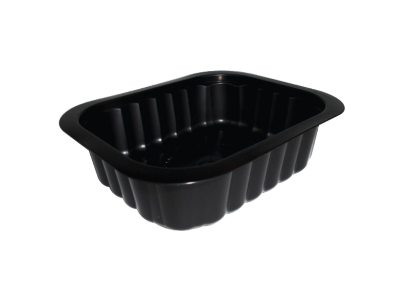 Tarjotin 1-huone 1/8 GN 350 ml 138x114x35 mm PP Musta, 300 kpl/krt