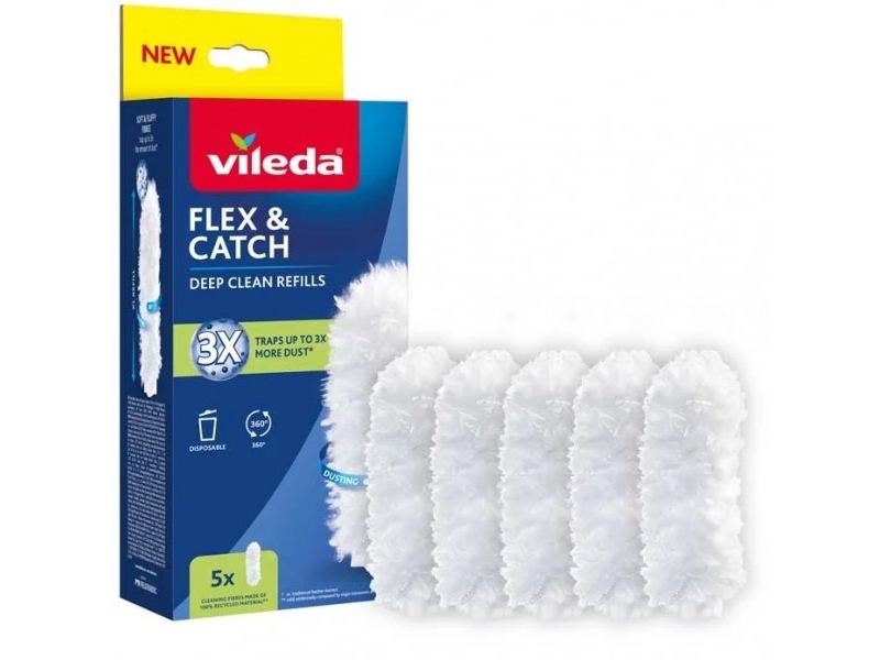 Støvklud-refill til støvfangere - Vileda Flex & Catch, 5 stk.