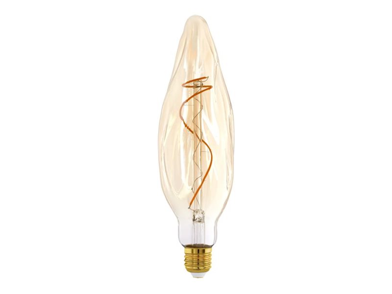 Eglo E27 Led Cf78 Amberfarvet Dekorationspære Med Spiral Og Varmt Hvidt Lys