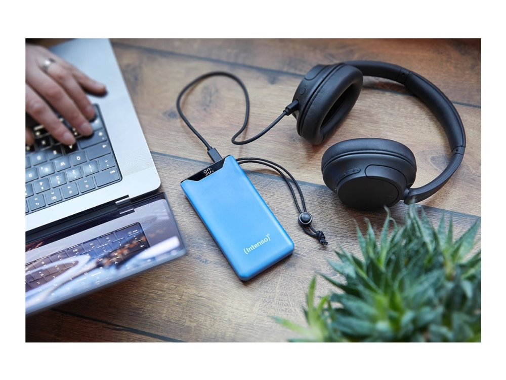 Intenso F20000 - Powerbank - 20000 Mah - 20 Watt - 3 A - Qc 3.0, Power Delivery 3.0 + Pps - 2 Udgangsstik (24 Pin Usb-C, Usb Type A) - På Kabel: Usb-
