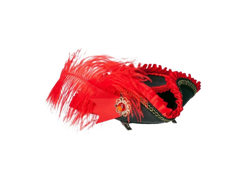 Mini-Piratenhut Mit Roter Feder