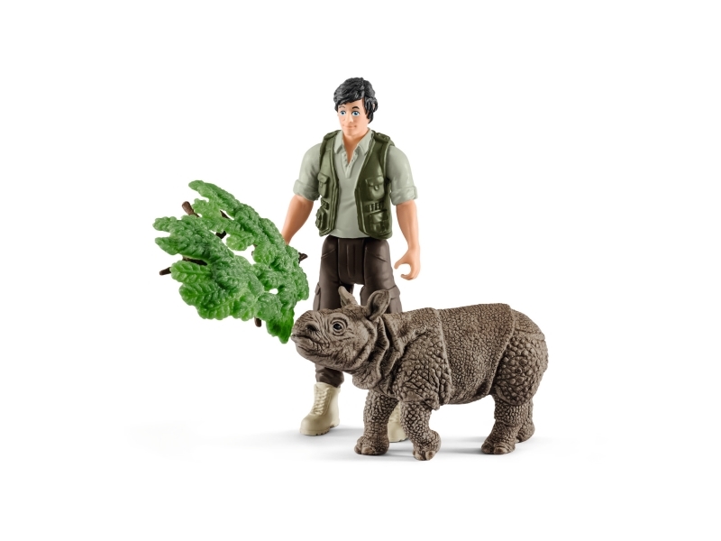 Schleich Wild Life Ranger And Indian Rhinoceros Starter Set, 3 År, Flerfarvet